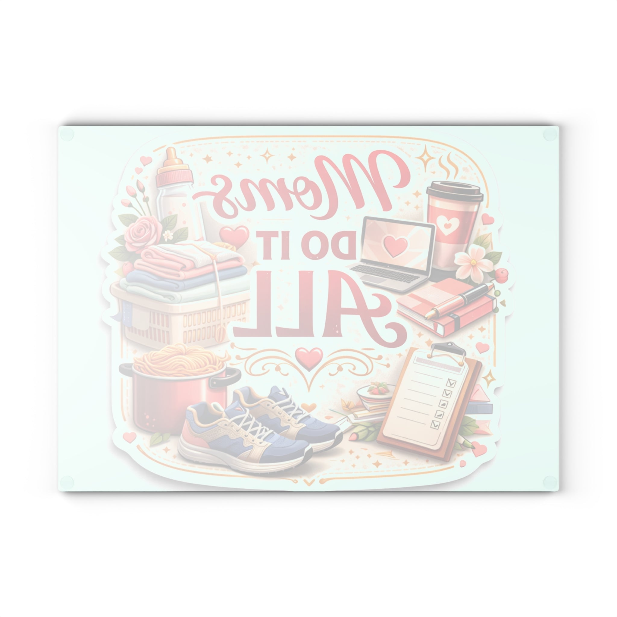 Mom's Do It All Glass Cutting Board — Mother's Day Kitchen Gift
