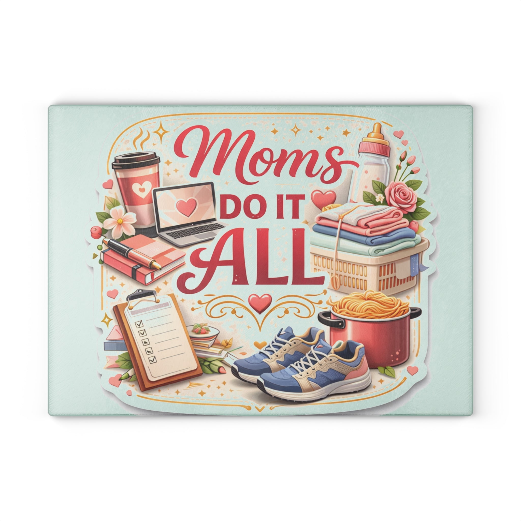 Mom's Do It All Glass Cutting Board — Mother's Day Kitchen Gift
