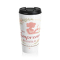 Compreneur Mom Hustle Stainless Steel Travel Mug — Floral Coffee Tumbler for Busy Moms