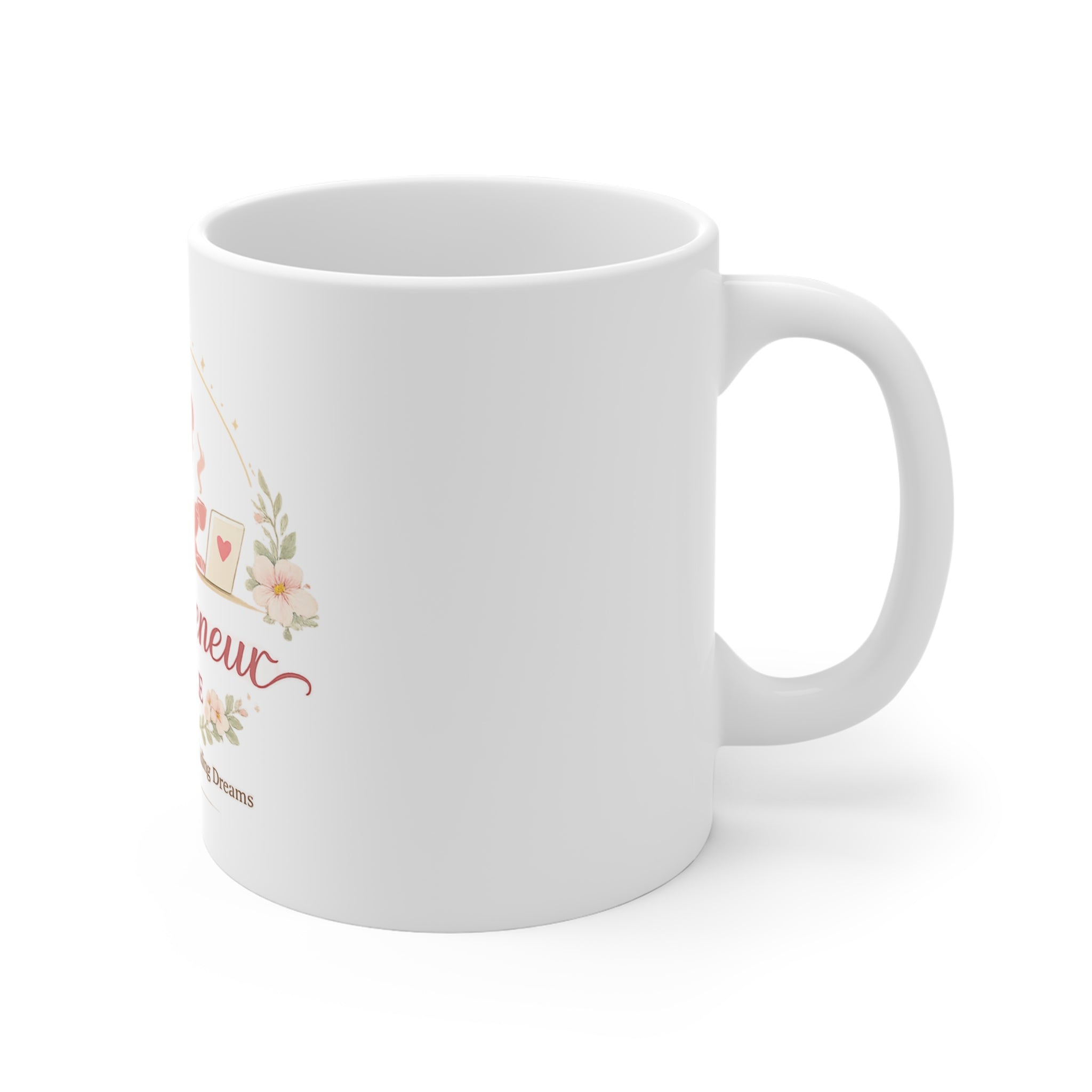 Mompreneur Hustle 11oz Coffee Mug — 'The Mompreneur Hustle' Floral Laptop Mom Gift