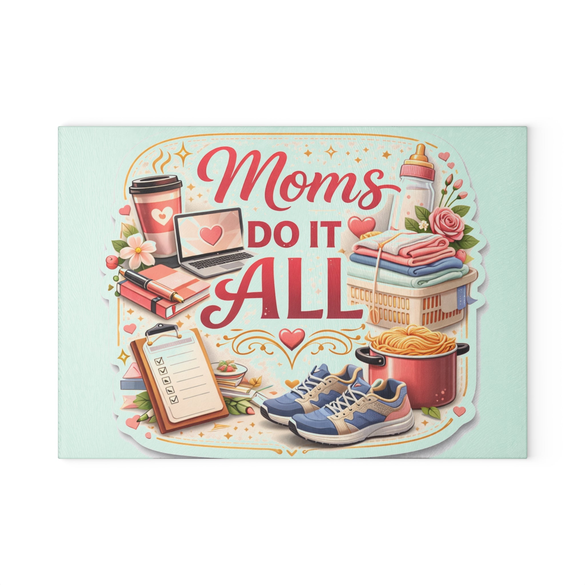 Mom's Do It All Glass Cutting Board — Mother's Day Kitchen Gift